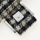 FENDI Newbucket Mamma Baguette Shoulder Bag Wool 2way Black Silver Auth 202909SAV-22
