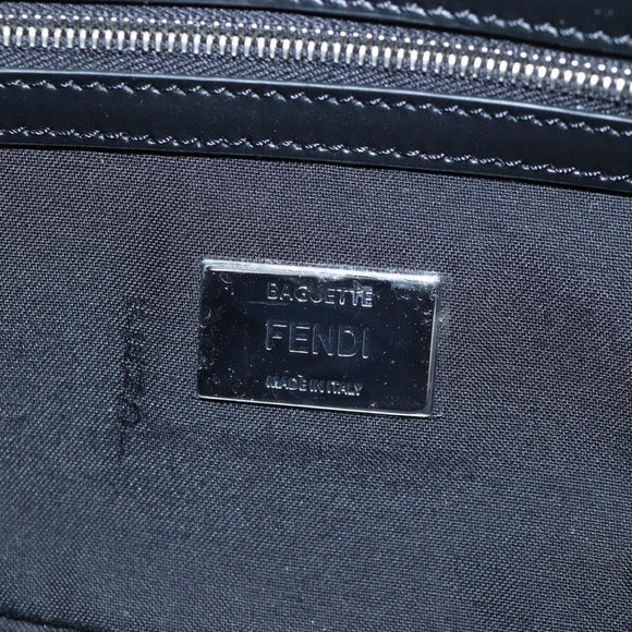FENDI Newbucket Mamma Baguette Shoulder Bag Wool 2way Black Silver Auth 202909SAV