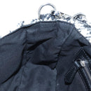 FENDI Newbucket Mamma Baguette Shoulder Bag Wool 2way Black Silver Auth 202909SAV-24