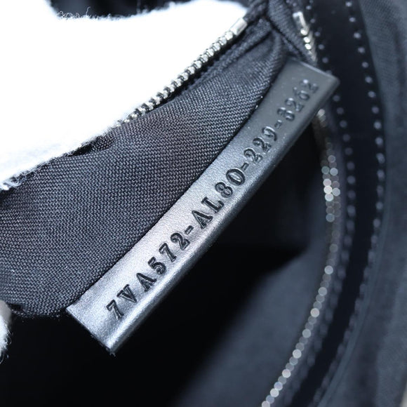 FENDI Newbucket Mamma Baguette Shoulder Bag Wool 2way Black Silver Auth 202909SAV