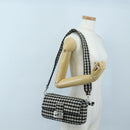 FENDI Newbucket Mamma Baguette Shoulder Bag Wool 2way Black Silver Auth 202909SAV-28