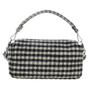 FENDI Newbucket Mamma Baguette Shoulder Bag Wool 2way Black Silver Auth 202909SAV-2