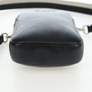 PRADA Shoulder Bag Vittero Dino Leather Black Silver Auth 202911V-5