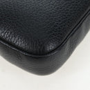 PRADA Shoulder Bag Vittero Dino Leather Black Silver Auth 202911V-18