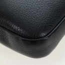PRADA Shoulder Bag Vittero Dino Leather Black Silver Auth 202911V-20