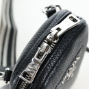 PRADA Shoulder Bag Vittero Dino Leather Black Silver Auth 202911V-22