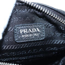 PRADA Shoulder Bag Vittero Dino Leather Black Silver Auth 202911V-23