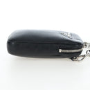 PRADA Shoulder Bag Vittero Dino Leather Black Silver Auth 202911V-4