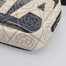 CHANEL Camelia Shoulder Bag PVC Canvas Black Silver CC Auth 202912SAM-15