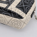 CHANEL Camelia Shoulder Bag PVC Canvas Black Silver CC Auth 202912SAM-17
