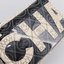 CHANEL Camelia Shoulder Bag PVC Canvas Black Silver CC Auth 202912SAM-20