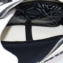 CHANEL Camelia Shoulder Bag PVC Canvas Black Silver CC Auth 202912SAM-9