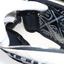 CHANEL Camelia Shoulder Bag PVC Canvas Black Silver CC Auth 202912SAM-23