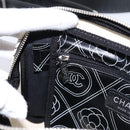 CHANEL Camelia Shoulder Bag PVC Canvas Black Silver CC Auth 202912SAM-24