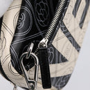 CHANEL Camelia Shoulder Bag PVC Canvas Black Silver CC Auth 202912SAM-26