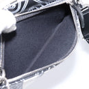 CHANEL Camelia Shoulder Bag PVC Canvas Black Silver CC Auth 202912SAM-27