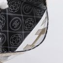 CHANEL Camelia Shoulder Bag PVC Canvas Black Silver CC Auth 202912SAM-28