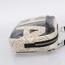 CHANEL Camelia Shoulder Bag PVC Canvas Black Silver CC Auth 202912SAM-4
