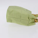 Salvatore Ferragamo Vala Hand Bag Canvas Green Gold Auth 202914A-4