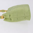 Salvatore Ferragamo Vala Hand Bag Canvas Green Gold Auth 202914A-5
