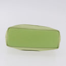 Salvatore Ferragamo Vala Hand Bag Canvas Green Gold Auth 202914A-9