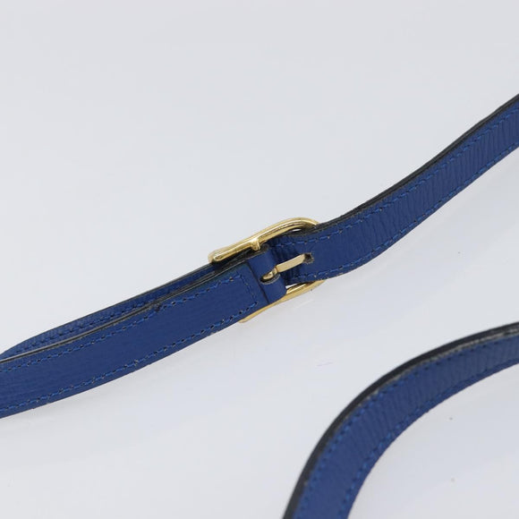 CELINE Circle Shoulder Bag Leather Blue Gold Auth 202918A