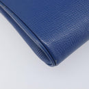 CELINE Circle Shoulder Bag Leather Blue Gold Auth 202918A-13