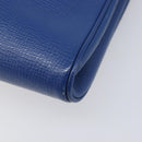 CELINE Circle Shoulder Bag Leather Blue Gold Auth 202918A-14