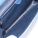 CELINE Circle Shoulder Bag Leather Blue Gold Auth 202918A-21