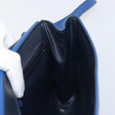 CELINE Circle Shoulder Bag Leather Blue Gold Auth 202918A-22