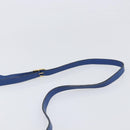 CELINE Circle Shoulder Bag Leather Blue Gold Auth 202918A-9
