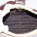 FENDI Zucca Canvas Mamma Baguette Shoulder Bag Beige Silver Auth 202919V-11