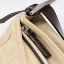 FENDI Zucca Canvas Mamma Baguette Shoulder Bag Beige Silver Auth 202919V-20