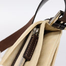 FENDI Zucca Canvas Mamma Baguette Shoulder Bag Beige Silver Auth 202919V-22