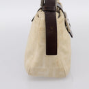 FENDI Zucca Canvas Mamma Baguette Shoulder Bag Beige Silver Auth 202919V-3