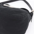 FENDI Mamma Baguette Shoulder Bag Cotton jersey Black Silver Auth 202920-14