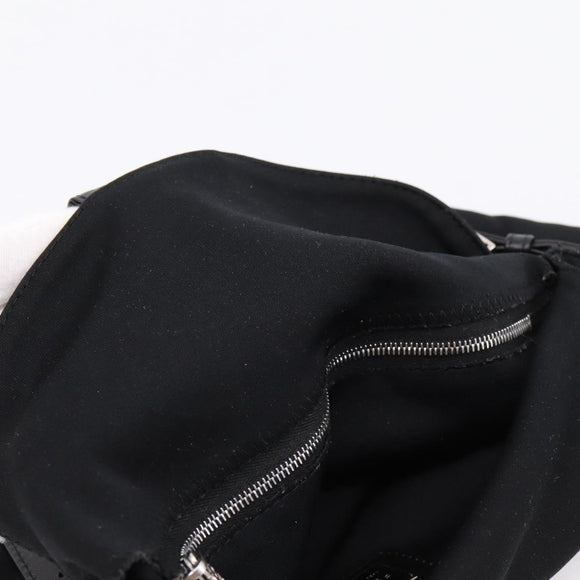 FENDI Mamma Baguette Shoulder Bag Cotton jersey Black Silver Auth 202920