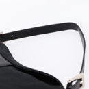 FENDI Mamma Baguette Shoulder Bag Cotton jersey Black Silver Auth 202920-8