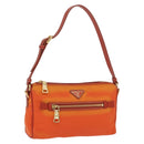 PRADA Shoulder Bag Nylon Orange Gold Auth 202922A-1