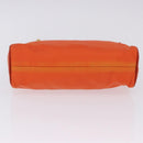PRADA Shoulder Bag Nylon Orange Gold Auth 202922A-10
