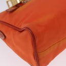 PRADA Shoulder Bag Nylon Orange Gold Auth 202922A-11