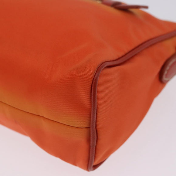 PRADA Shoulder Bag Nylon Orange Gold Auth 202922A