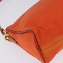 PRADA Shoulder Bag Nylon Orange Gold Auth 202922A-13