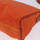 PRADA Shoulder Bag Nylon Orange Gold Auth 202922A-14