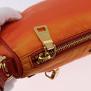 PRADA Shoulder Bag Nylon Orange Gold Auth 202922A-17
