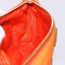 PRADA Shoulder Bag Nylon Orange Gold Auth 202922A-20