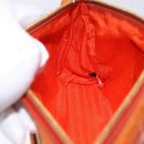 PRADA Shoulder Bag Nylon Orange Gold Auth 202922A-21