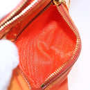 PRADA Shoulder Bag Nylon Orange Gold Auth 202922A-23