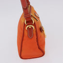 PRADA Shoulder Bag Nylon Orange Gold Auth 202922A-6
