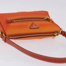 PRADA Shoulder Bag Nylon Orange Gold Auth 202922A-7